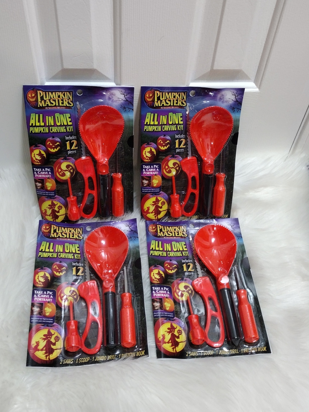 New 4 pk pumpkin Masters All In One Pumpkin Carving Kit